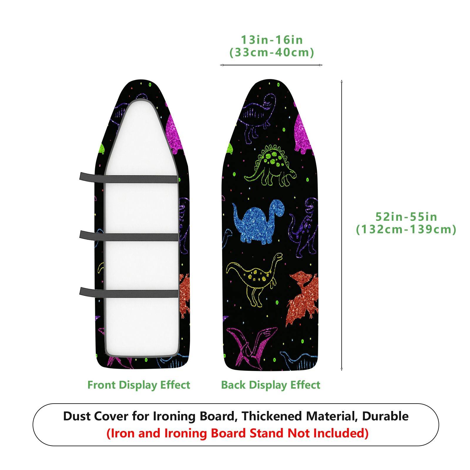 1-Piece Dinosaur Colorful Pattern Fun  Ironing Board Cover, Universal Size, Without Board