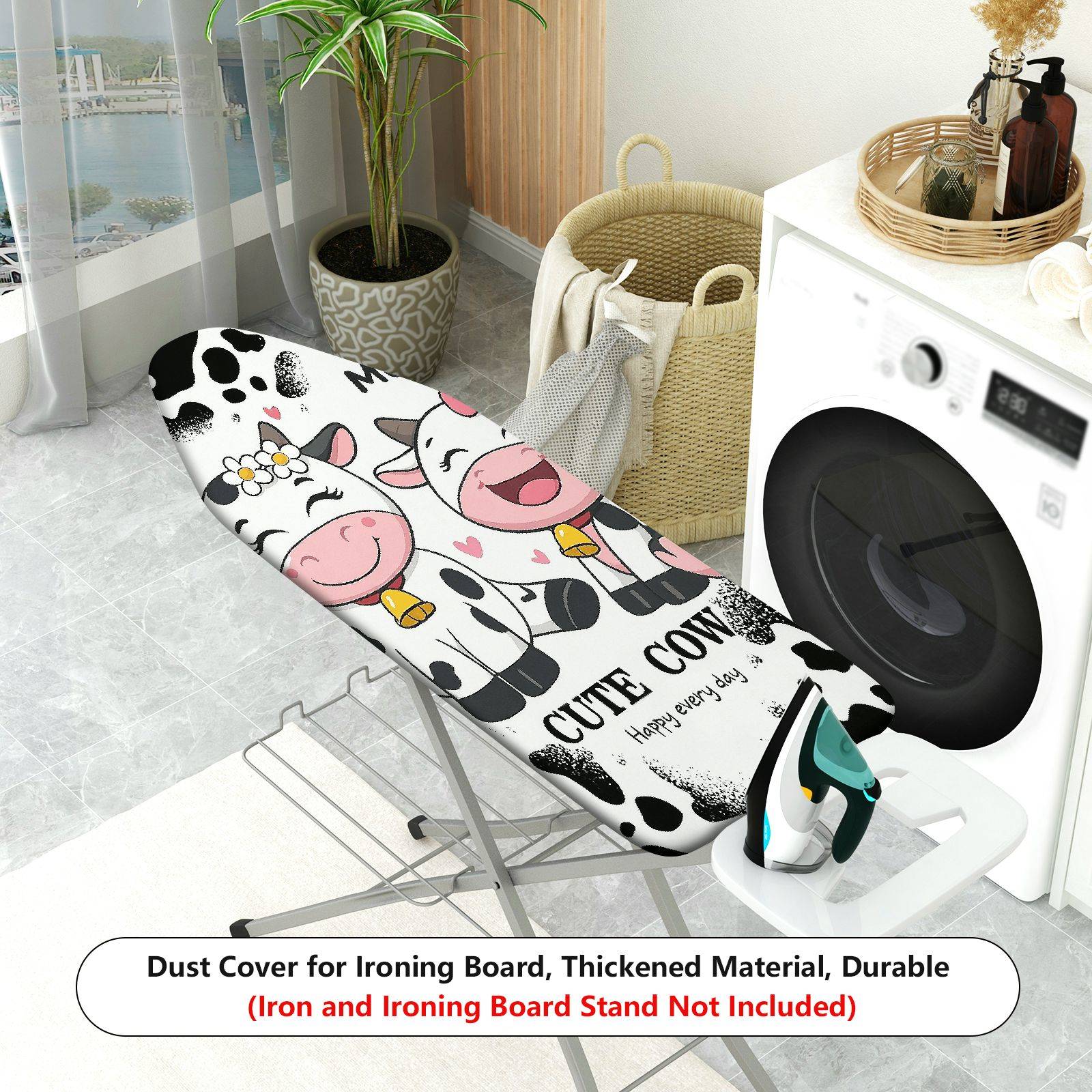 1-Piece Cute Cow  Fun  Ironing Board Cover, Universal Size, Without Board