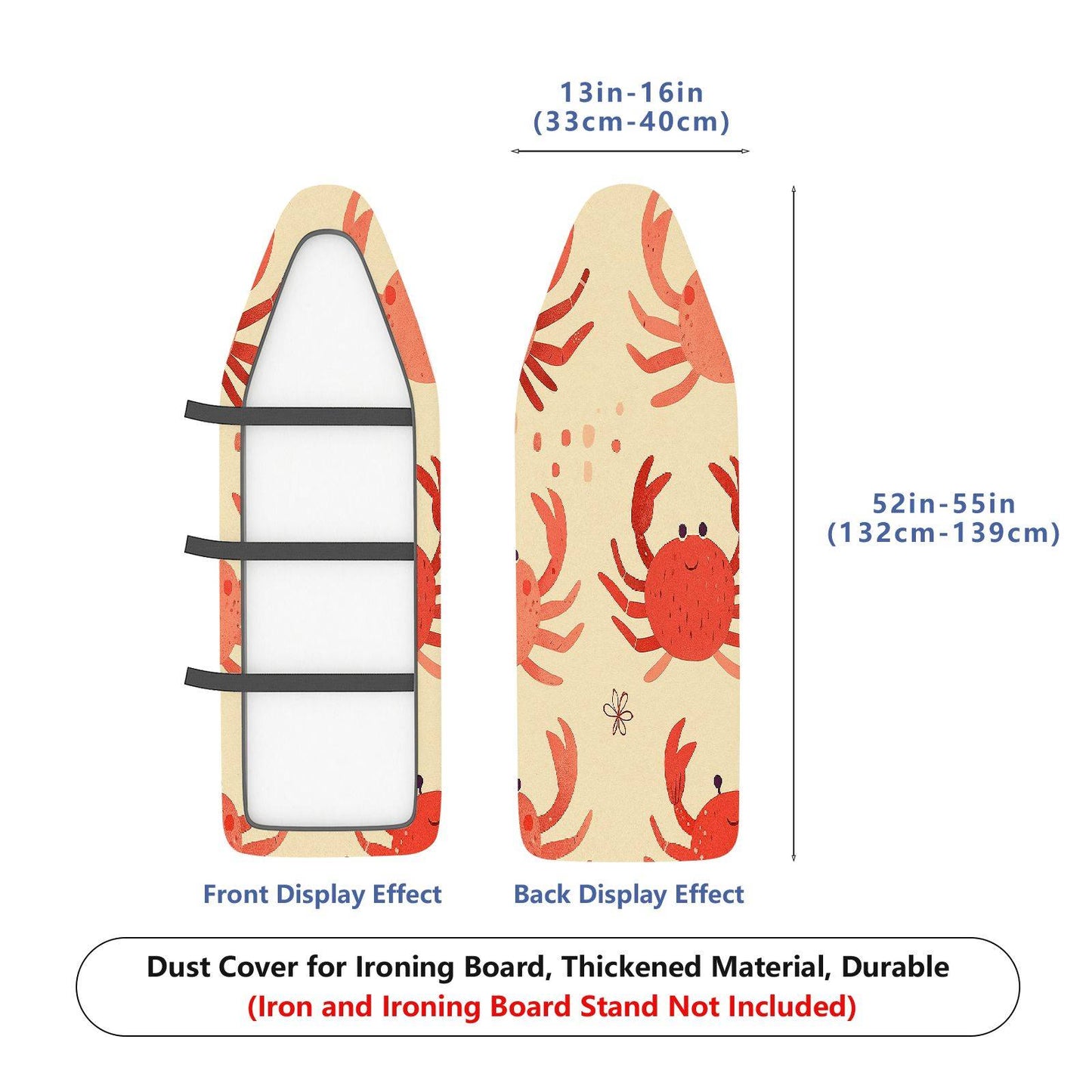 1-Piece Crab Pattern Fun Colorful  Ironing Board Cover, Universal Size, Without Board