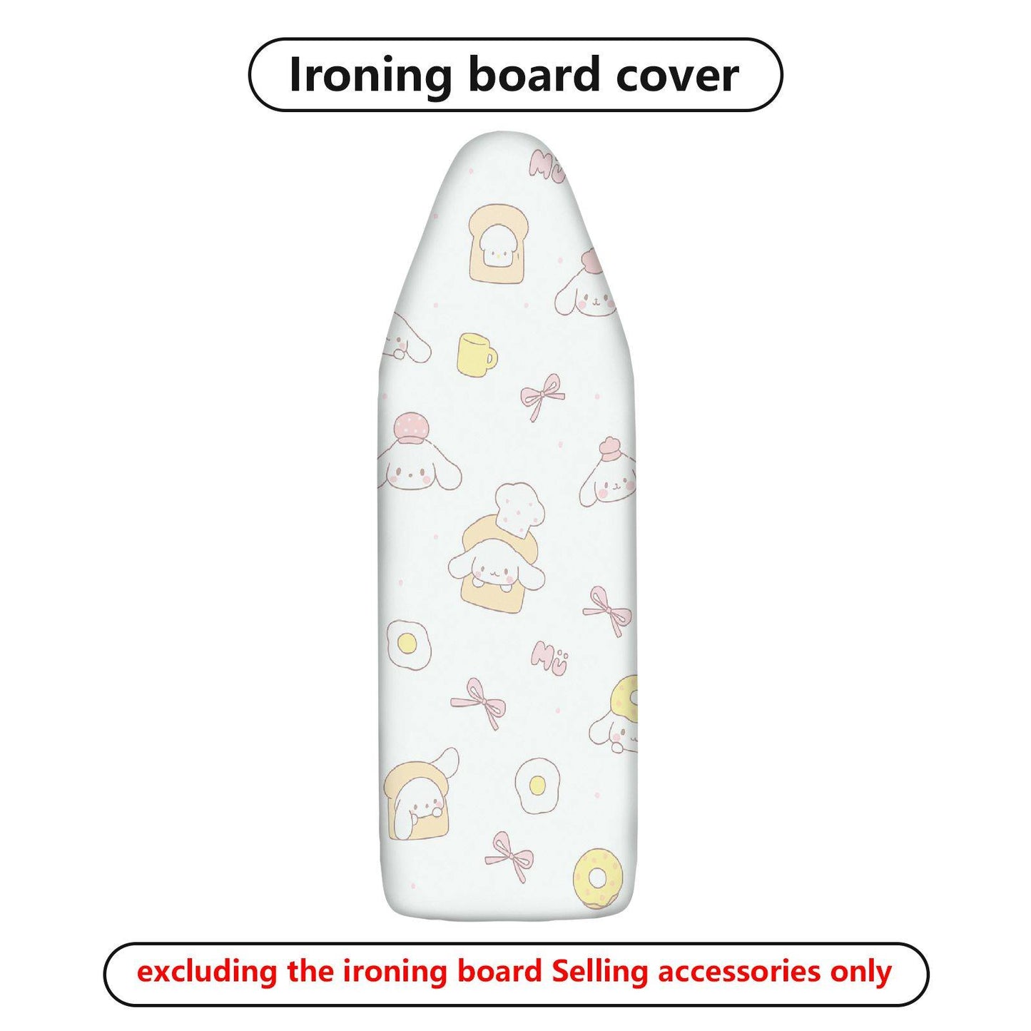 1-Piece Cute  Bread Dog Pink  Ironing Board Cover, Universal Size, Without Board