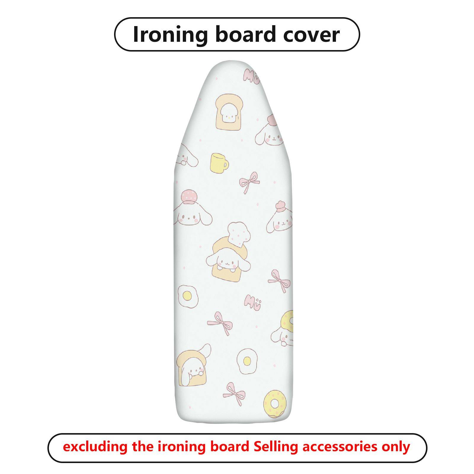 1-Piece Cute  Bread Dog Pink  Ironing Board Cover, Universal Size, Without Board