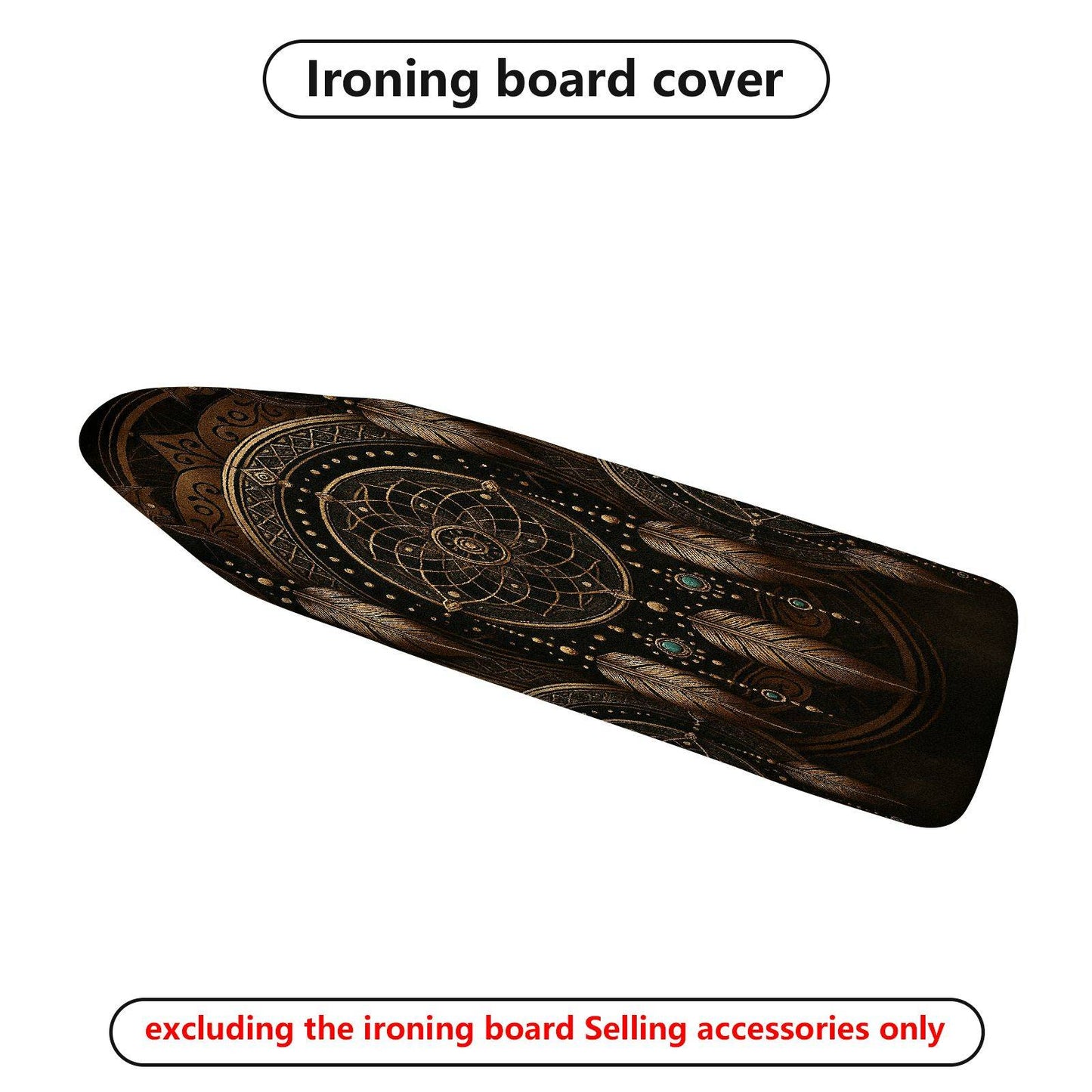 1-Piece Mandala Feather Geometric  Ironing Board Cover, Universal Size, Without Board