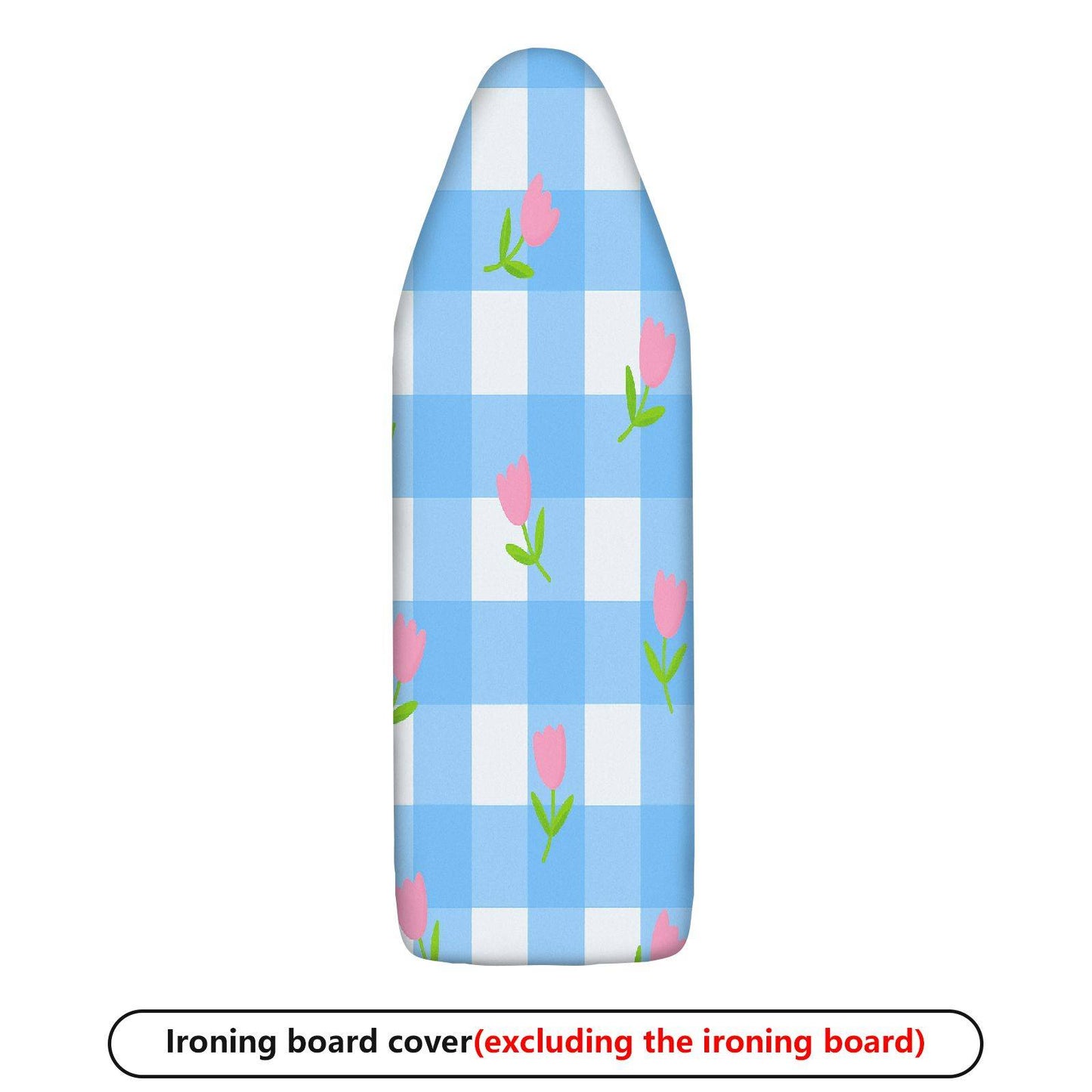 1-Piece Blue Plaid Pink Floral  Ironing Board Cover, Universal Size, Without Board