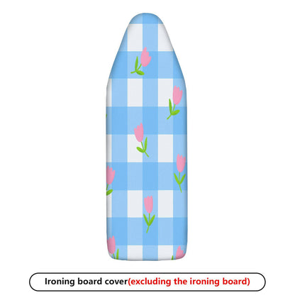 1-Piece Blue Plaid Pink Floral  Ironing Board Cover, Universal Size, Without Board