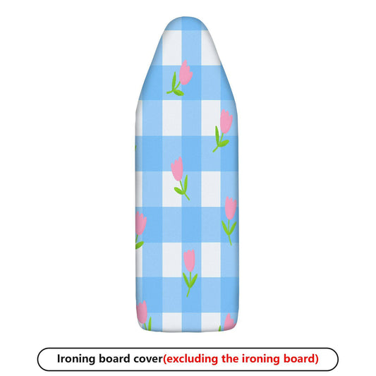 1-Piece Blue Plaid Pink Floral  Ironing Board Cover, Universal Size, Without Board