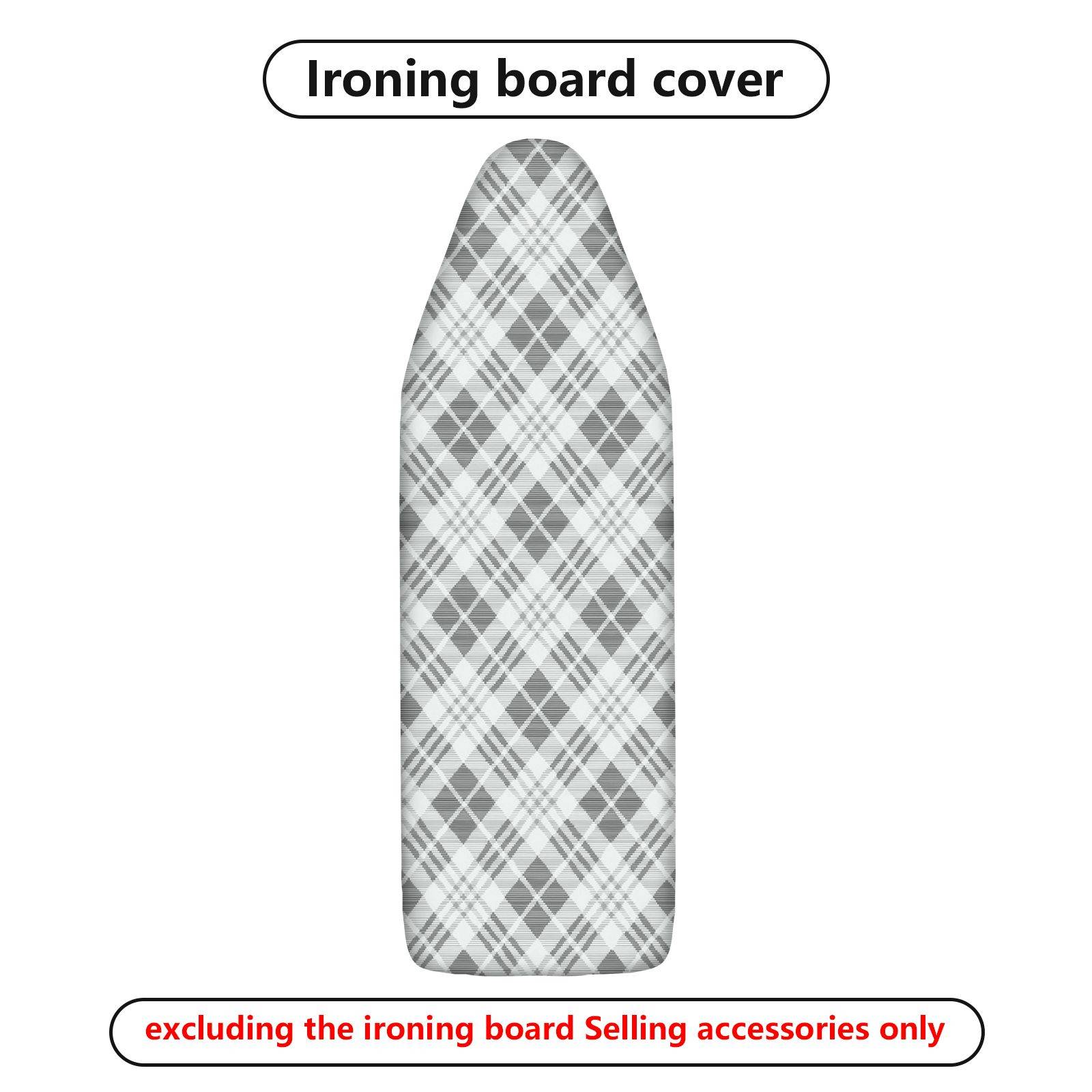 1-Piece Plaid Pattern Gray White Decorative  Ironing Board Cover, Universal Size, Without Board