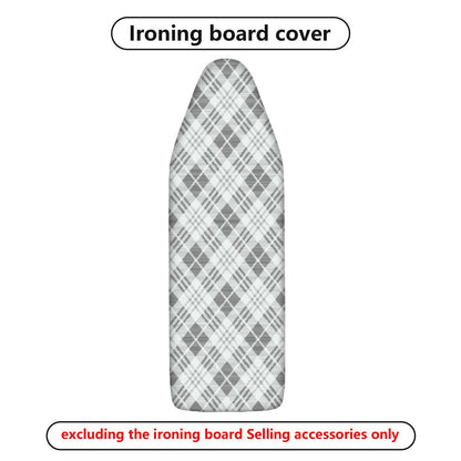 1-Piece Plaid Pattern Gray White Decorative  Ironing Board Cover, Universal Size, Without Board