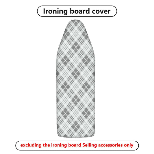 1-Piece Plaid Pattern Gray White Decorative  Ironing Board Cover, Universal Size, Without Board