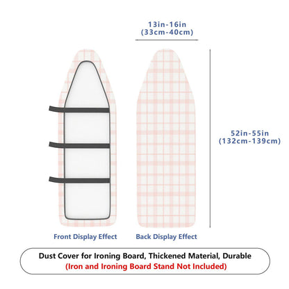 1-Piece Plaid Pink White Check Pattern  Ironing Board Cover, Universal Size, Without Board