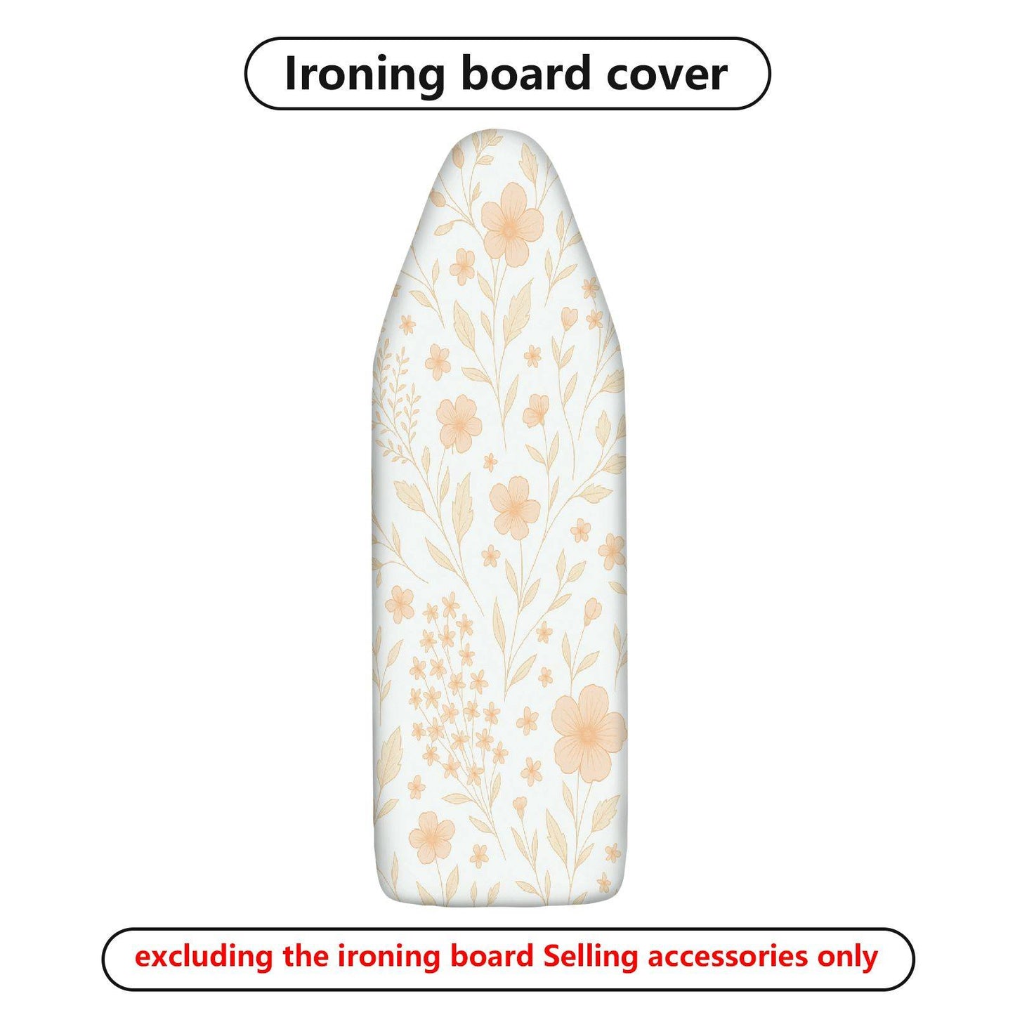 1-Piece Floral Pattern Beige Vintage  Ironing Board Cover, Universal Size, Without Board