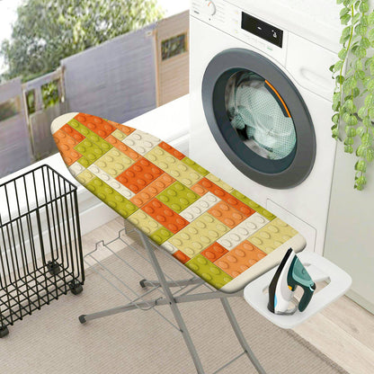 1-Piece Colorful Blocks Playful Fun  Ironing Board Cover, Universal Size, Without Board