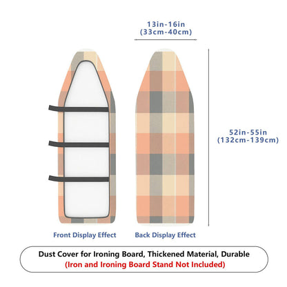 1-Piece Plaid Checkered Beige  Ironing Board Cover, Universal Size, Without Board