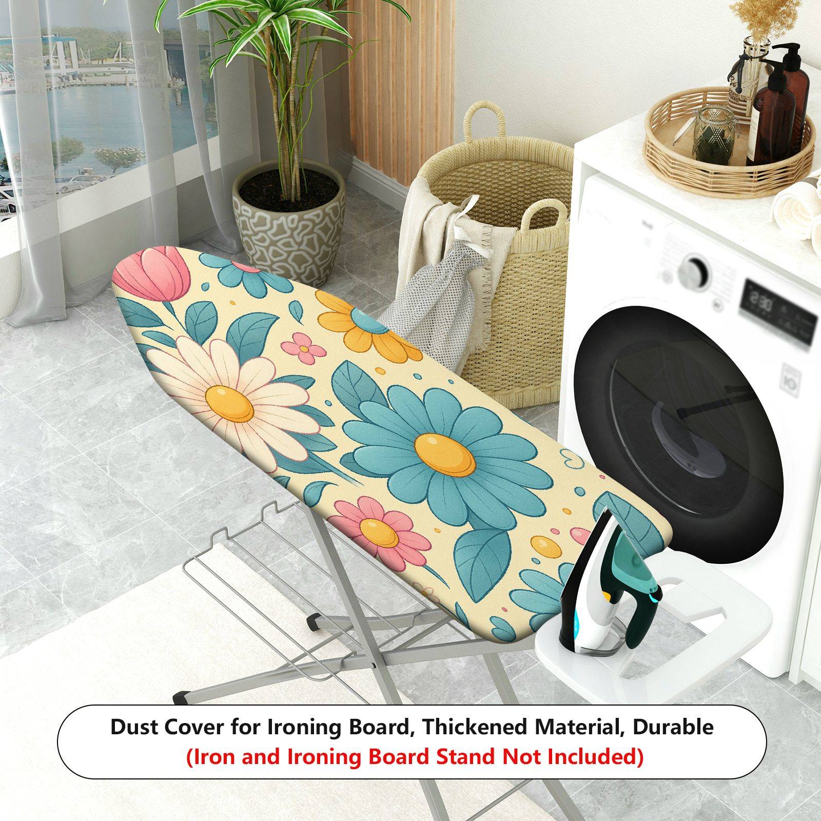 1-Piece Floral Colorful Fun  Ironing Board Cover, Universal Size, Without Board