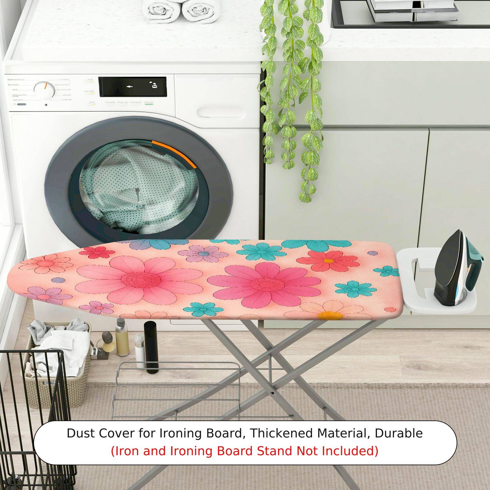 1-Piece Floral Pattern Colorful Fun Vibrant  Ironing Board Cover, Universal Size, Without Board
