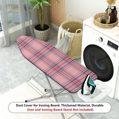 1-Piece Pink Plaid Checkered  Ironing Board Cover, Universal Size, Without Board
