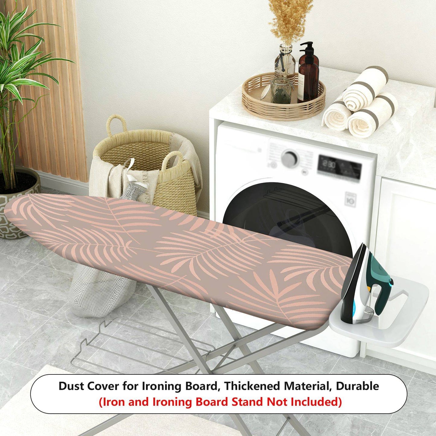 1-Piece Leaf Tropical Beige  Ironing Board Cover, Universal Size, Without Board