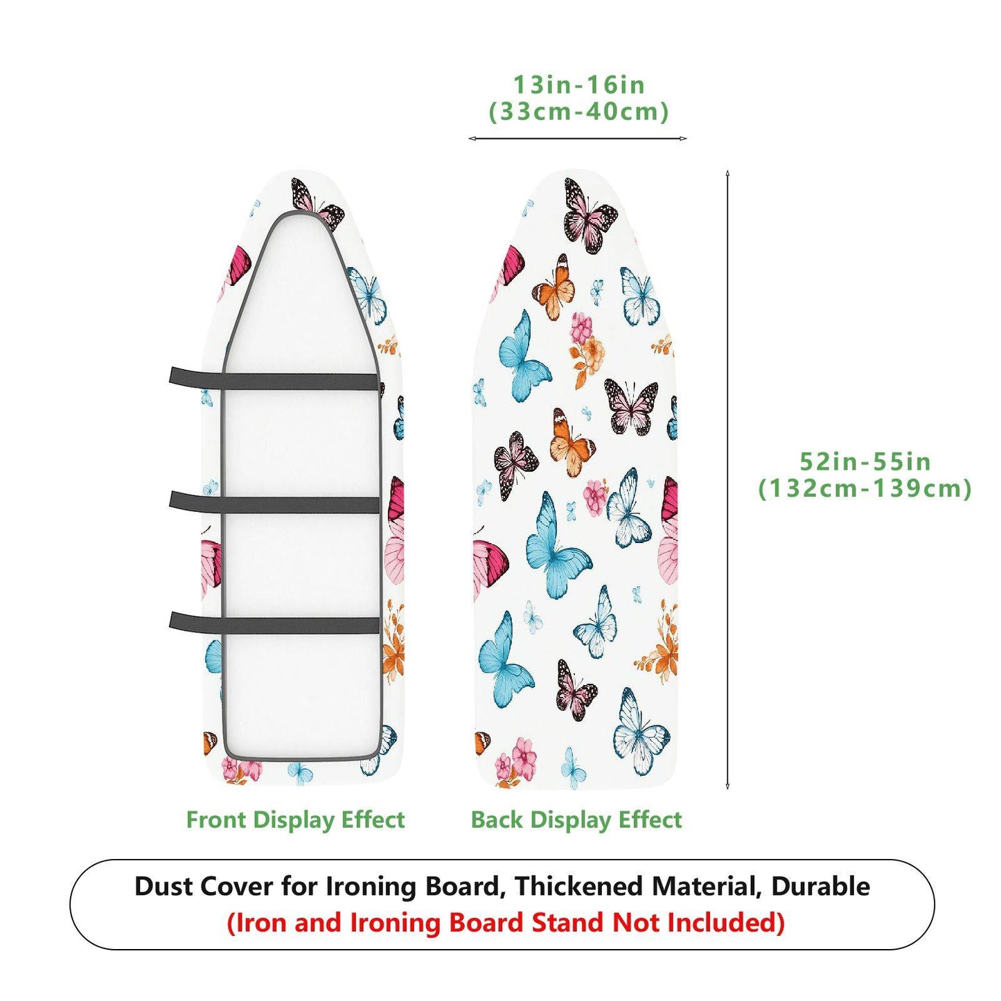 1-Piece Butterfly Floral Colorful  Ironing Board Cover, Universal Size, Without Board