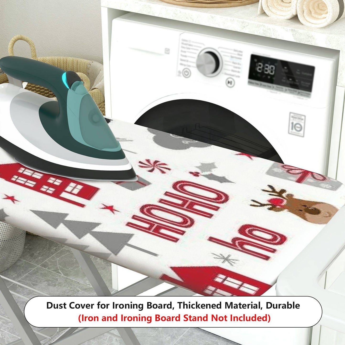 1-Piece Christmas Santa Reindeer Winter  Ironing Board Cover, Universal Size, Without Board