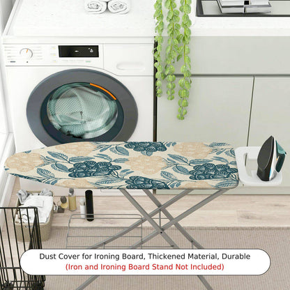 1-Piece Floral Leaf Beige Blue  Ironing Board Cover, Universal Size, Without Board