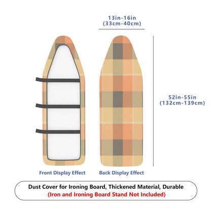1-Piece Plaid Checkered Orange  Ironing Board Cover, Universal Size, Without Board