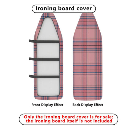 1-Piece Pink Plaid Checkered  Ironing Board Cover, Universal Size, Without Board