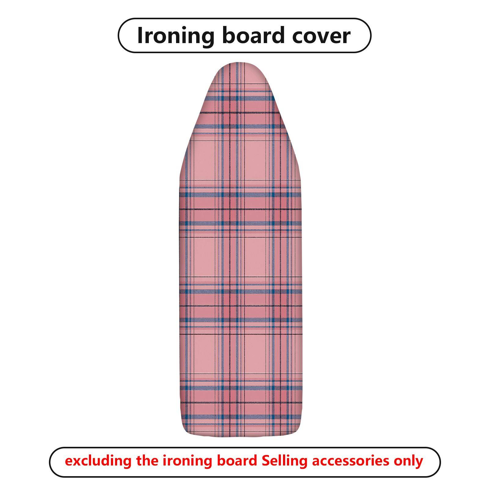 1-Piece Pink Plaid Checkered  Ironing Board Cover, Universal Size, Without Board