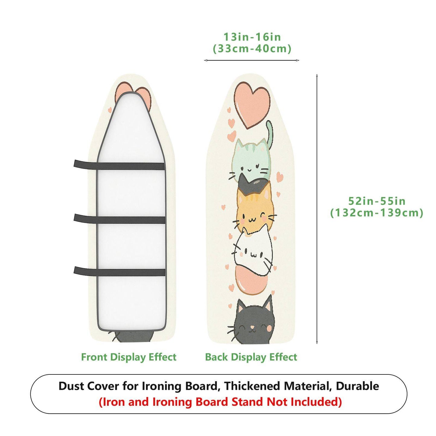 1-Piece Cute Cat Heart  Ironing Board Cover, Universal Size, Without Board