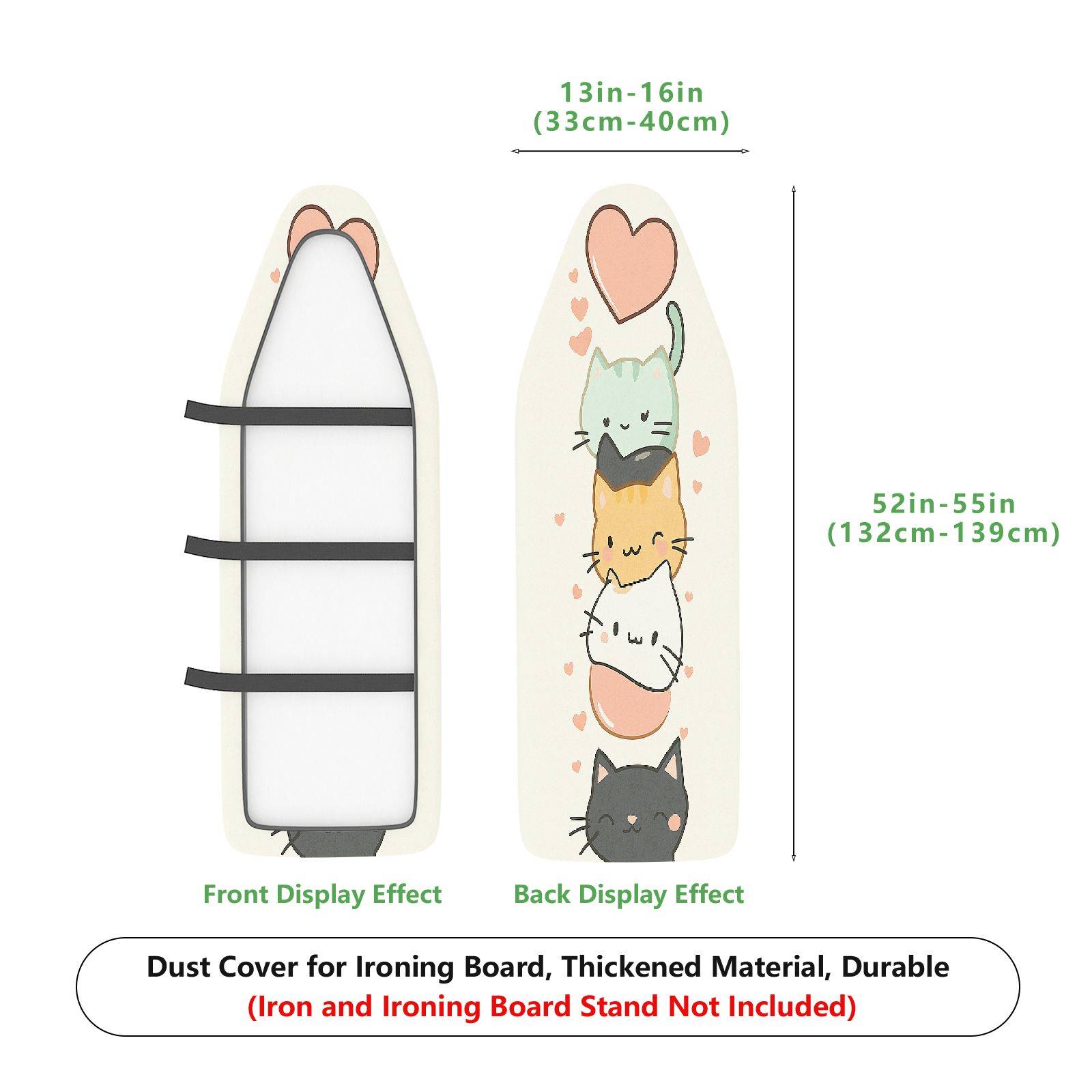 1-Piece Cute Cat Heart  Ironing Board Cover, Universal Size, Without Board