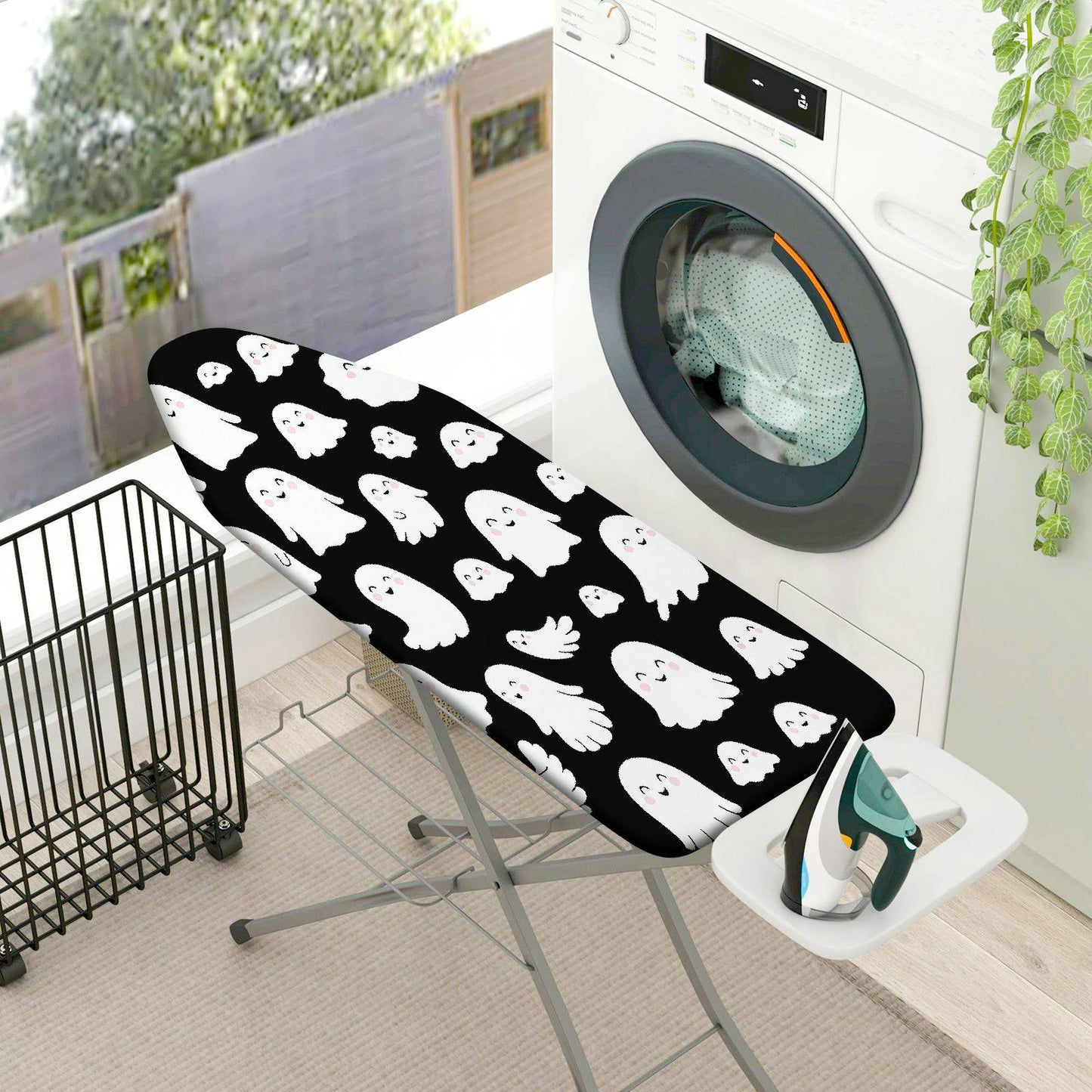 1-Piece Halloween Ghost Fun  Ironing Board Cover, Universal Size, Without Board