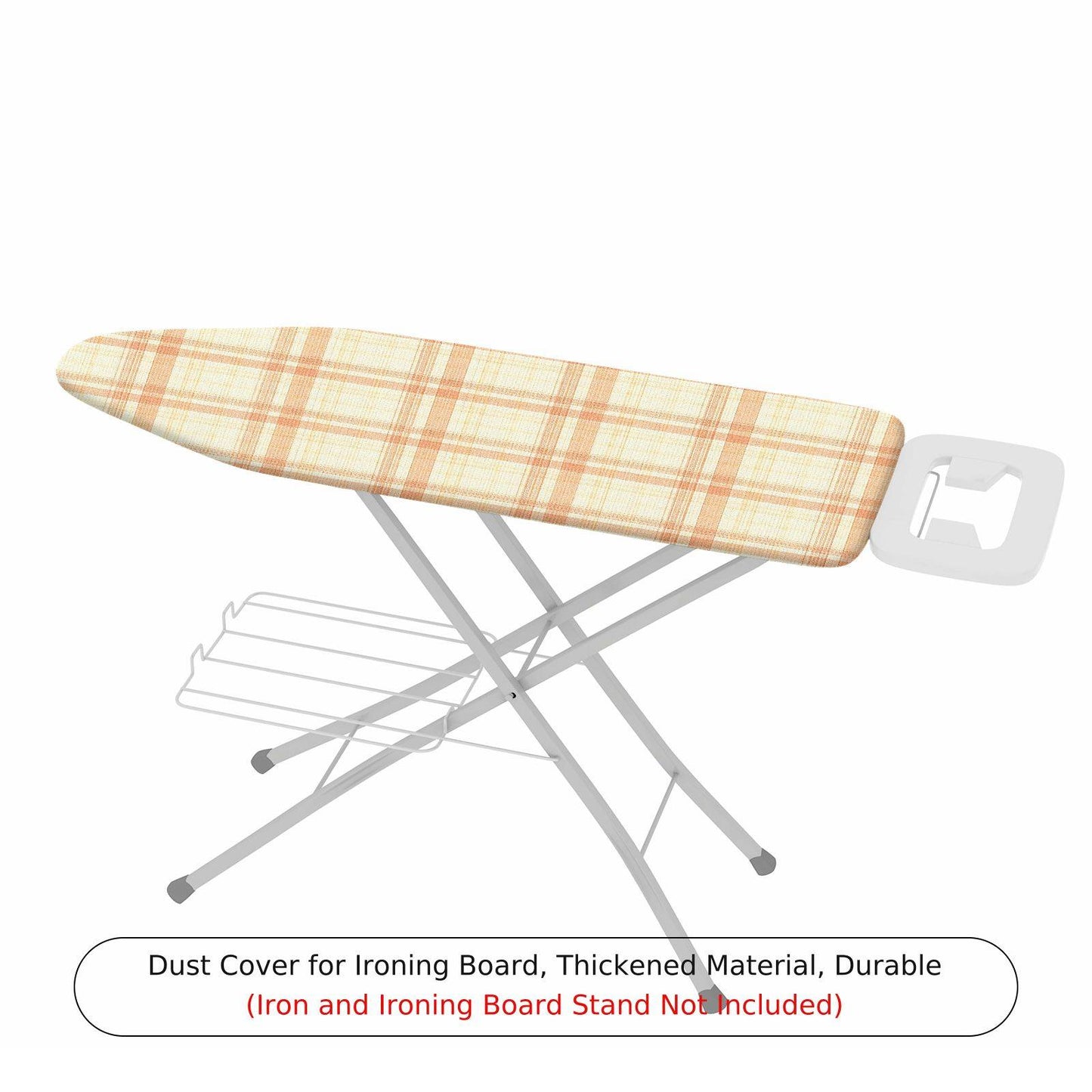 1-Piece Plaid Pattern Beige Checkered  Ironing Board Cover, Universal Size, Without Board