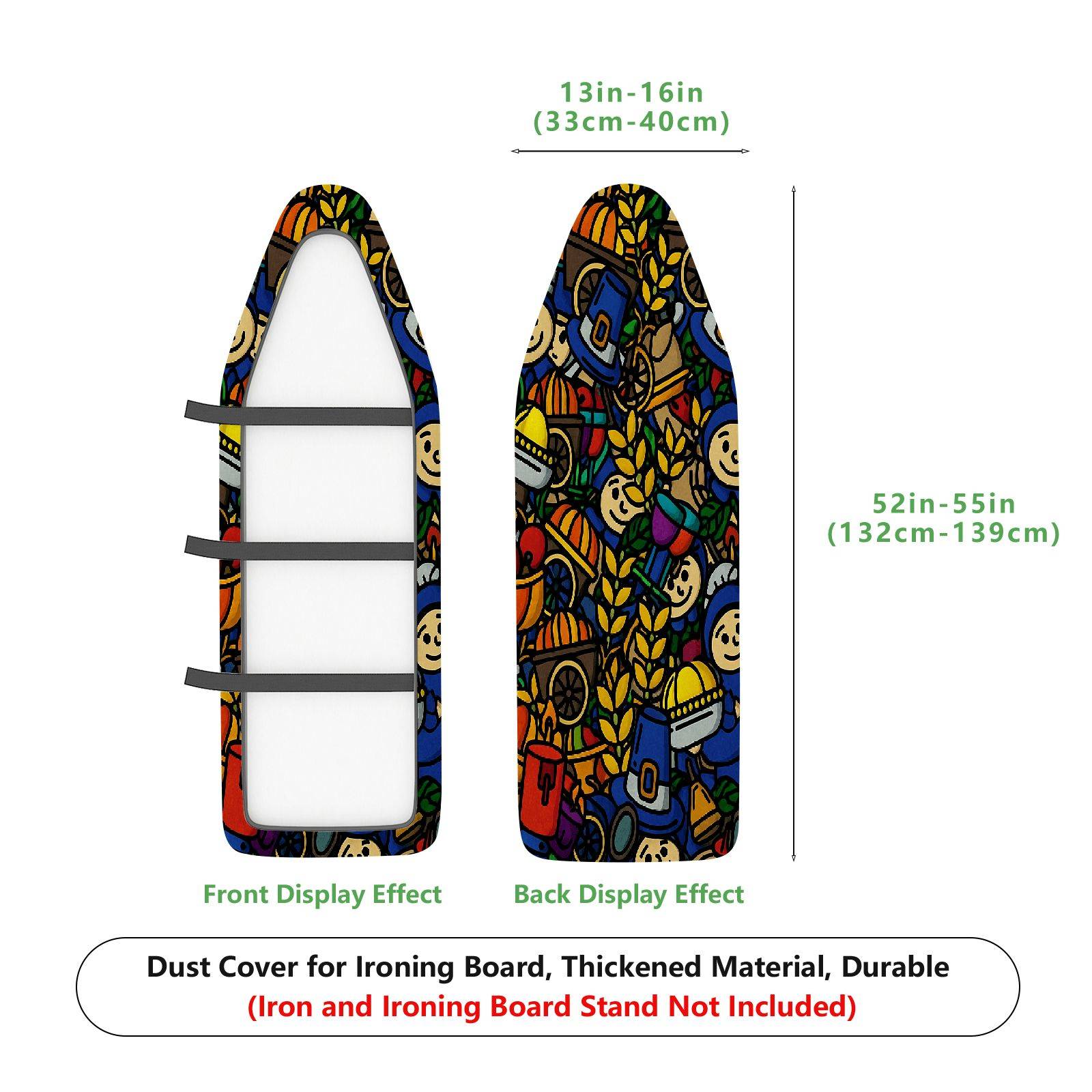 1-Piece Colorful Fun  Ironing Board Cover, Universal Size, Without Board