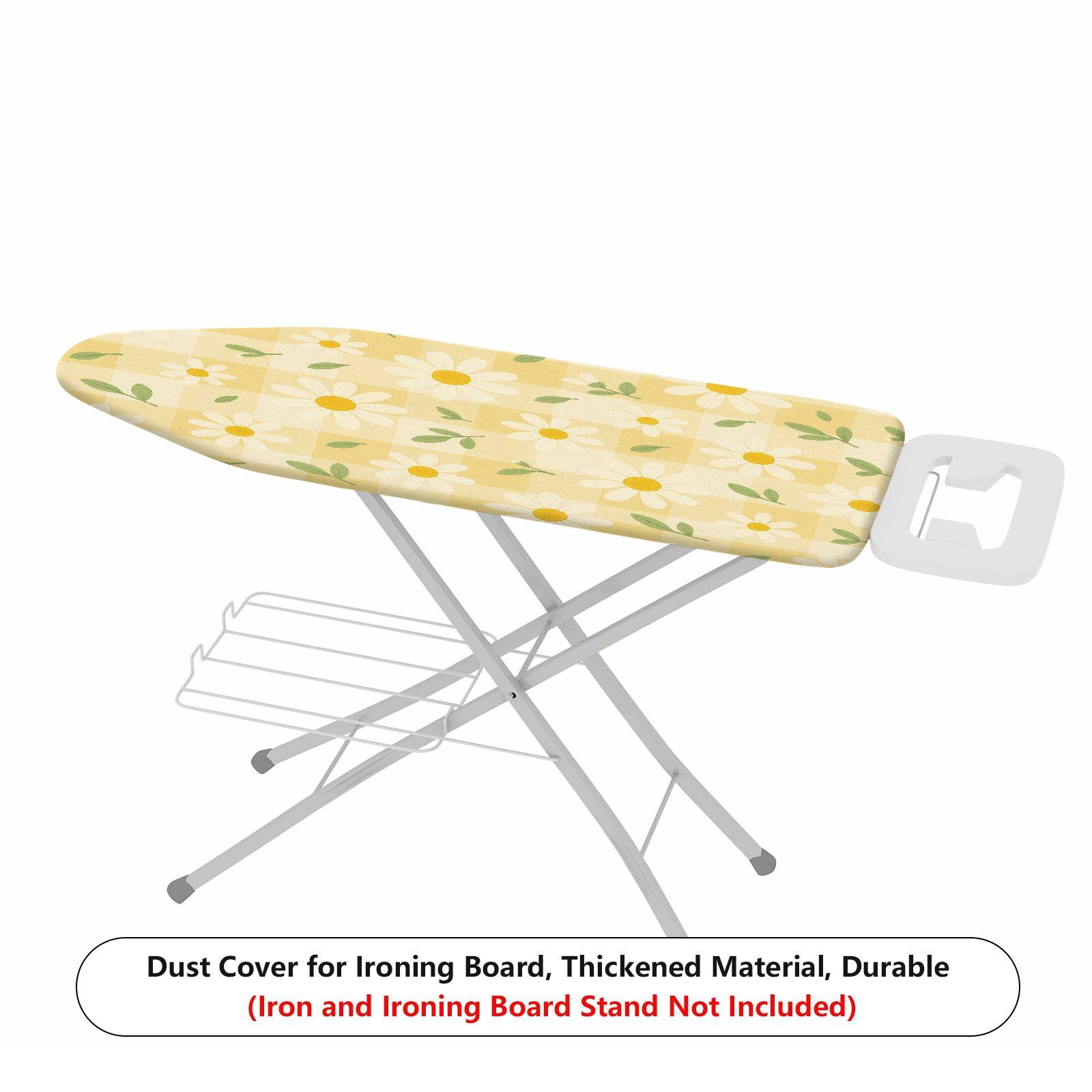 1-Piece Yellow Floral Checker Daisy  Ironing Board Cover, Universal Size, Without Board