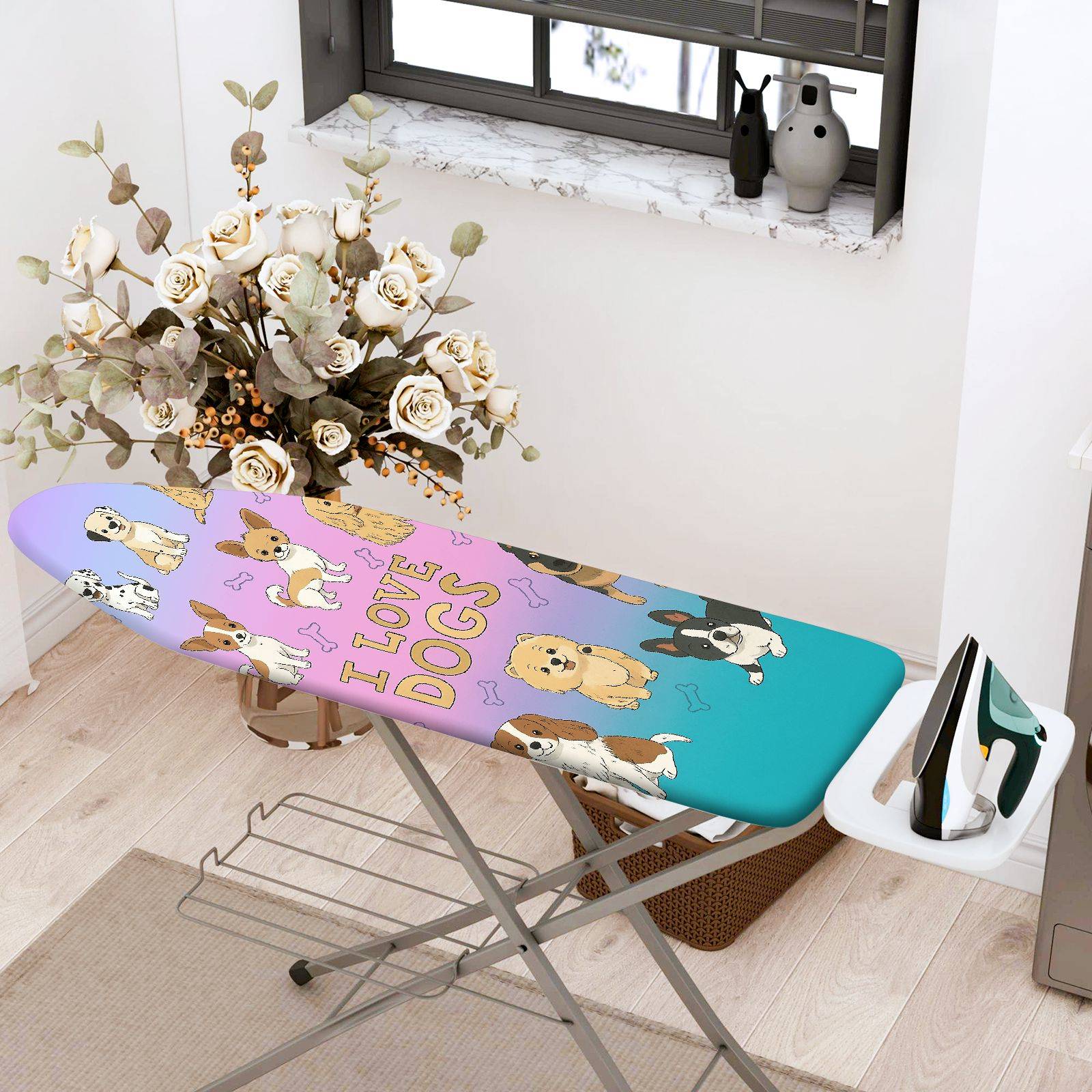1-Piece Dog Love Cute Pet  Ironing Board Cover, Universal Size, Without Board