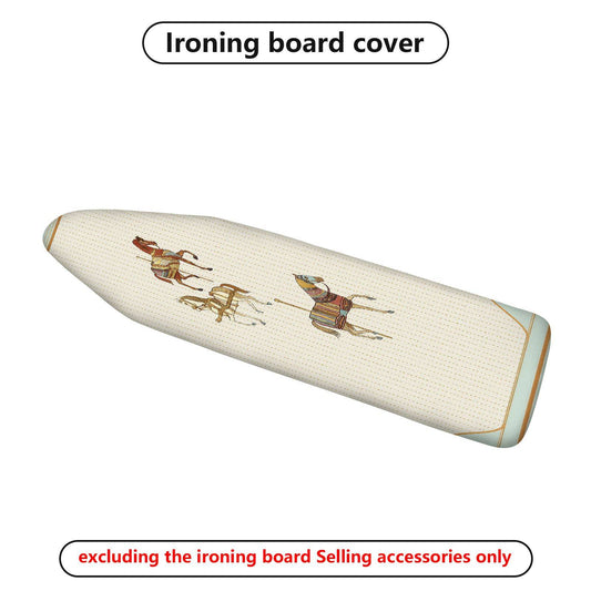 1-Piece Horse Pattern Beige Embroidery  Ironing Board Cover, Universal Size, Without Board