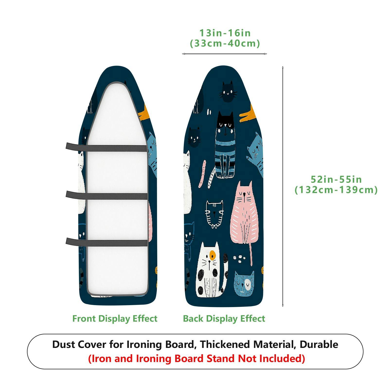 1-Piece Cat Design Fun  Animal  Ironing Board Cover, Universal Size, Without Board