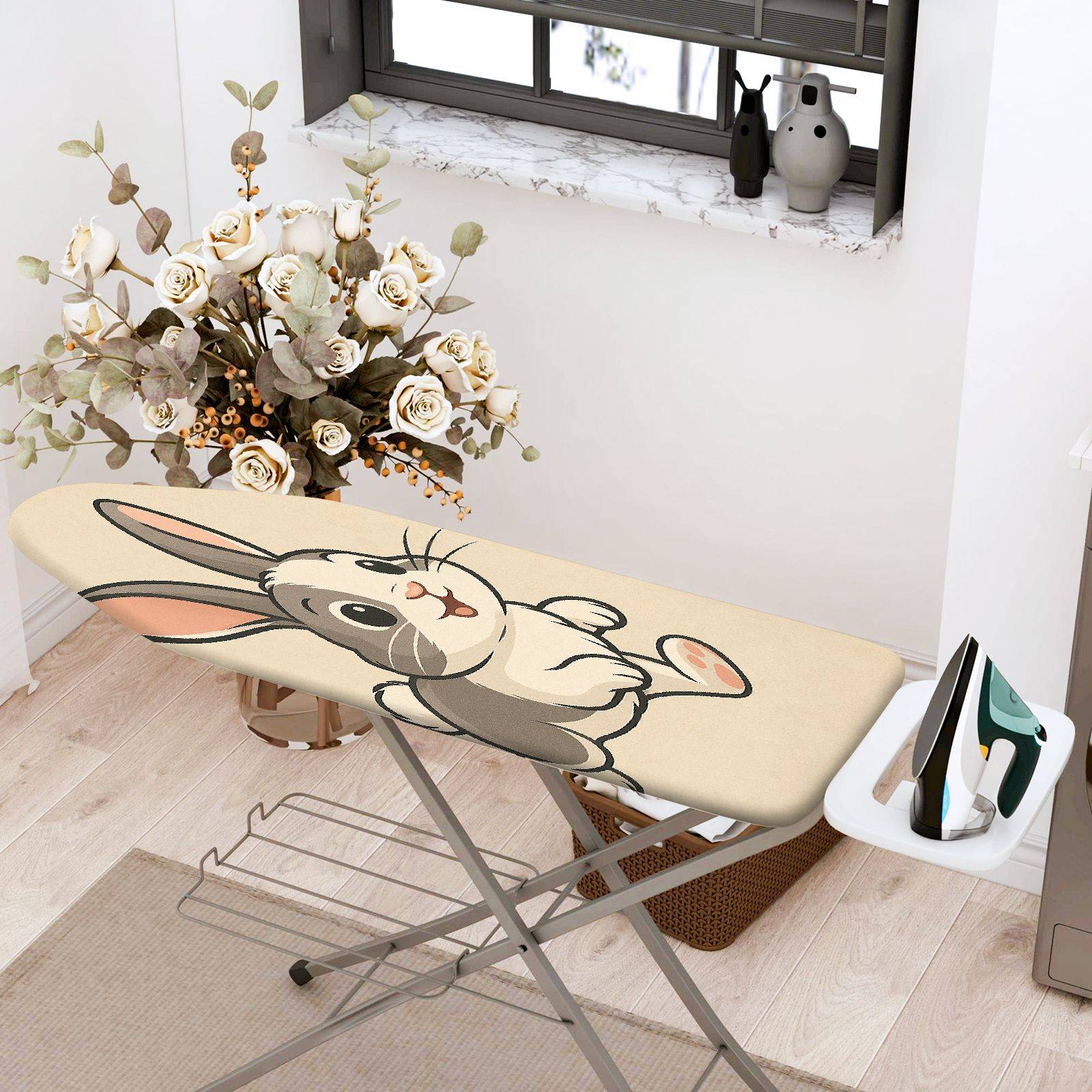 1-Piece Rabbit  Cute  Ironing Board Cover, Universal Size, Without Board