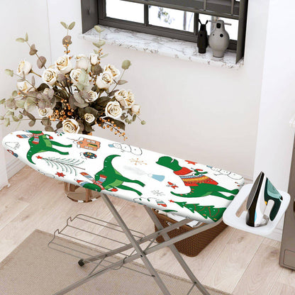 1-Piece Dinosaur Christmas Snowman  Ironing Board Cover, Universal Size, Without Board