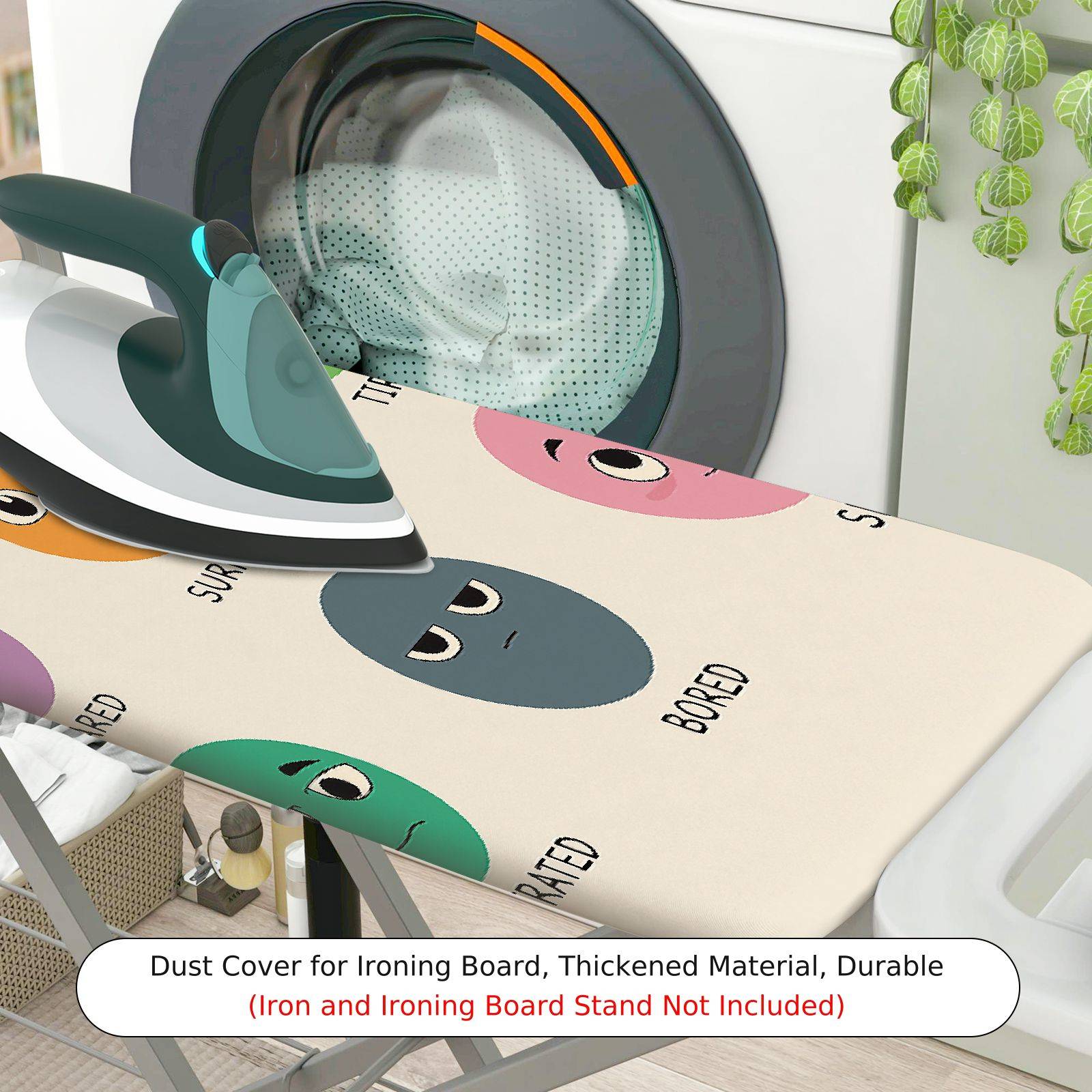 1-Piece Emoji  Fun  Ironing Board Cover, Universal Size, Without Board