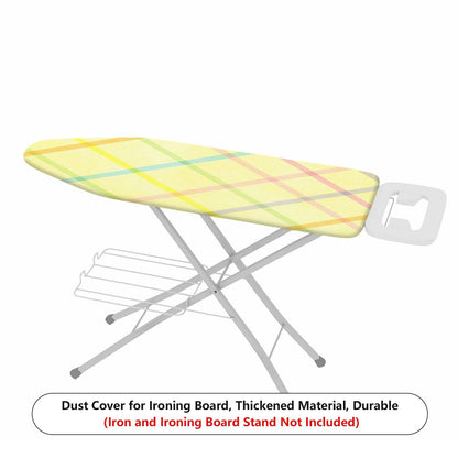 1-Piece Plaid Yellow Pastel  Ironing Board Cover, Universal Size, Without Board