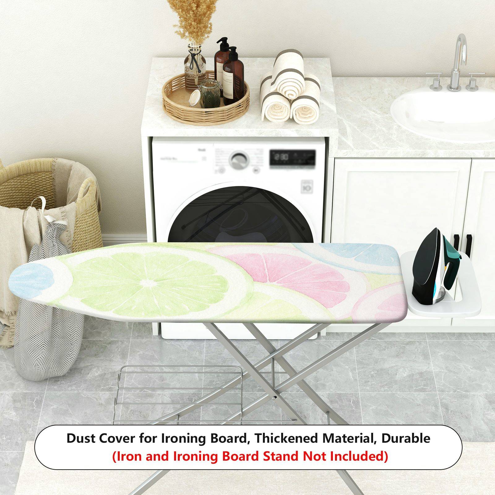 1-Piece Fruit Pattern Citrus Pastel Design  Ironing Board Cover, Universal Size, Without Board