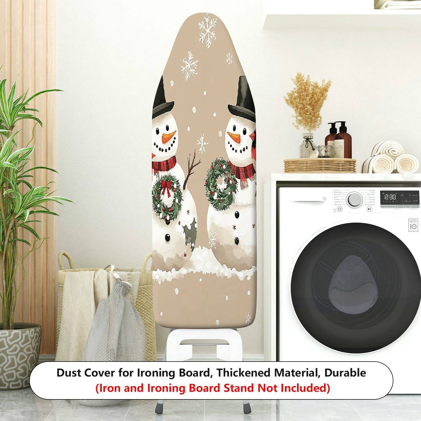 1-Piece Snowman Christmas Festive  Ironing Board Cover, Universal Size, Without Board