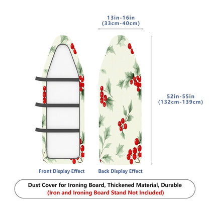 1-Piece Christmas Berry Leaves Holly  Ironing Board Cover, Universal Size, Without Board