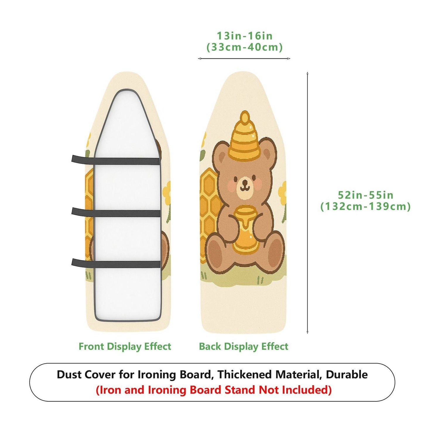 1-Piece Cute Bear Honey Floral  Ironing Board Cover, Universal Size, Without Board