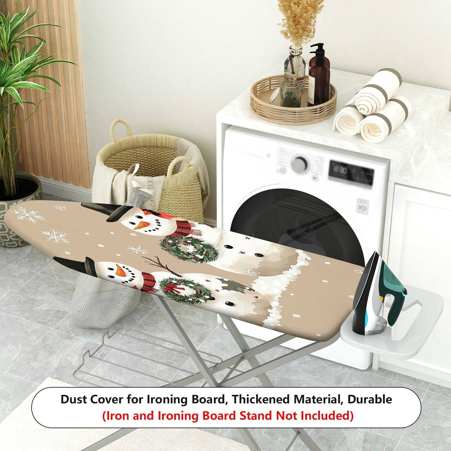 1-Piece Snowman Christmas Festive  Ironing Board Cover, Universal Size, Without Board