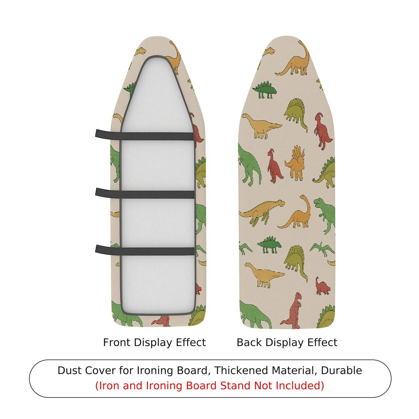 1-Piece Dinosaurs Colorful Fun  Ironing Board Cover, Universal Size, Without Board