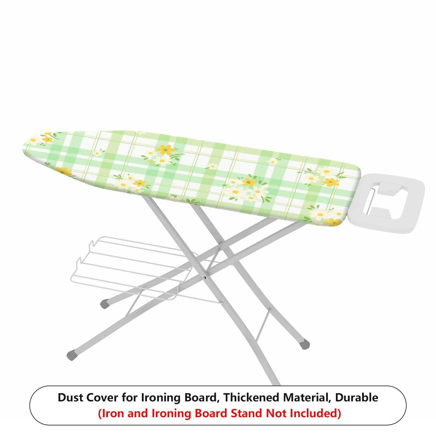 1-Piece Plaid Floral Printed Green  Ironing Board Cover, Universal Size, Without Board
