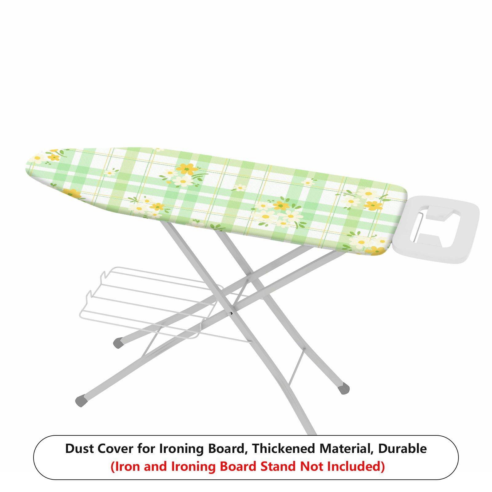 1-Piece Plaid Floral Printed Green  Ironing Board Cover, Universal Size, Without Board