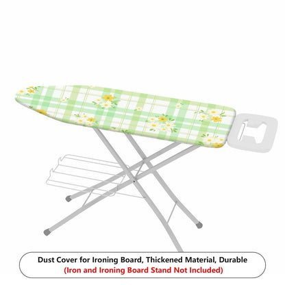 1-Piece Plaid Floral Printed Green  Ironing Board Cover, Universal Size, Without Board