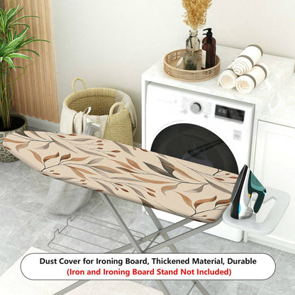 1-Piece Leaf Pattern Brown Beige Abstract Design  Ironing Board Cover, Universal Size, Without Board