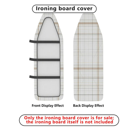 1-Piece Plaid Grid Pattern White Theme  Ironing Board Cover, Universal Size, Without Board